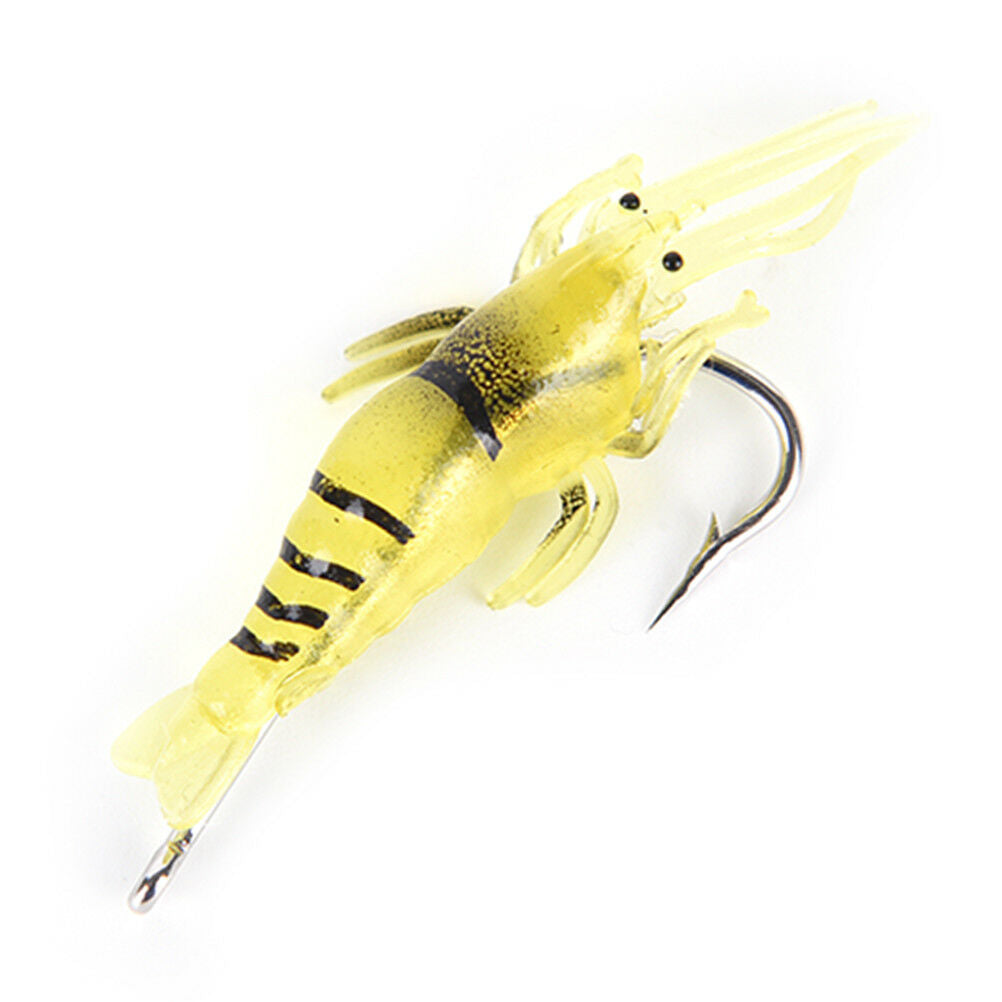 5x Shrimp Lures Soft Squid Jigs Lake Worm Prawn Fishing Lures Artificial B.l8