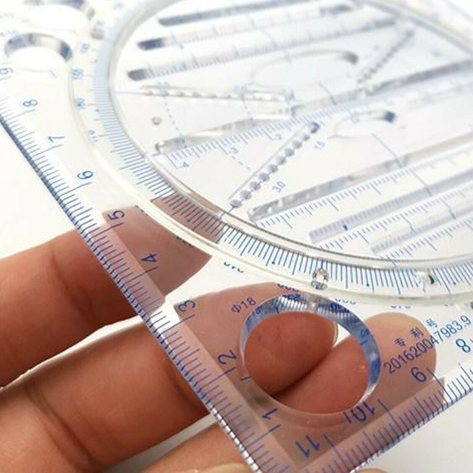 Versatile Measuring Ruler Clear Scale Accurate Geometric Drawing Measuring Tools