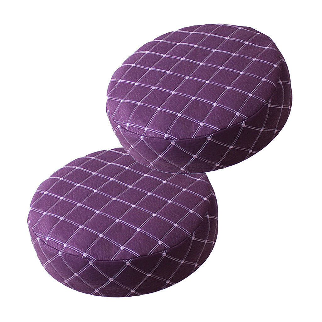 2pcs 35cm Bar Stool Cover Round Lift Chair Seat Sleeve for Salon Purple