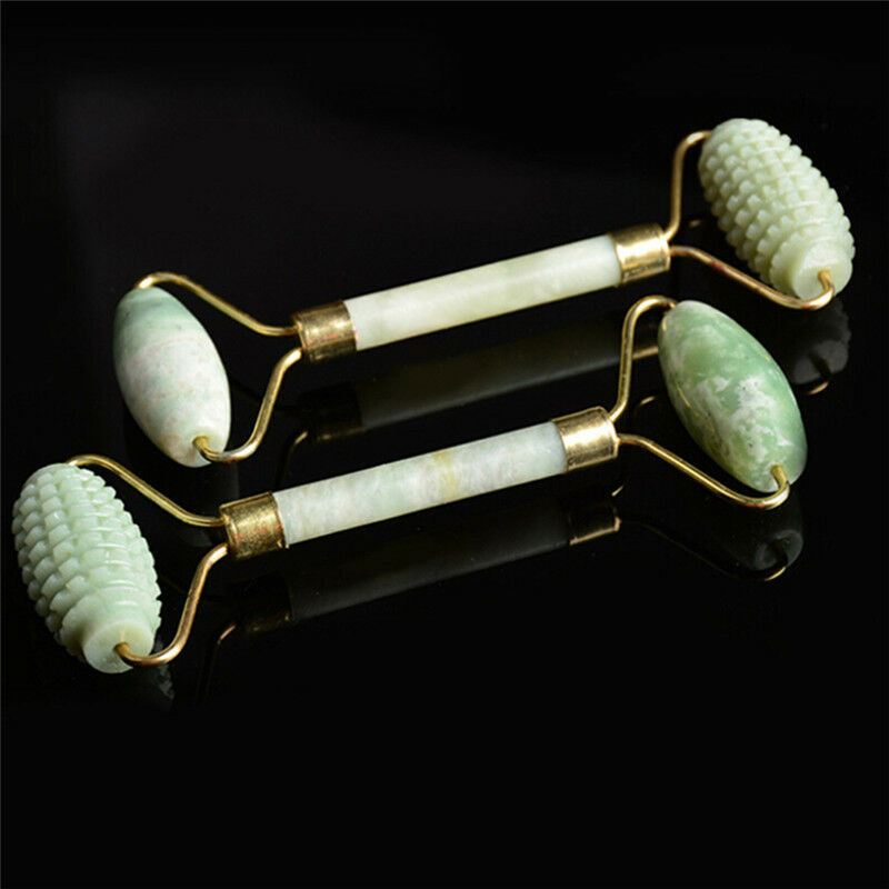Natural Jade Stone Face Massager Roller Spa Head Neck Facial Beauty Tool .l8