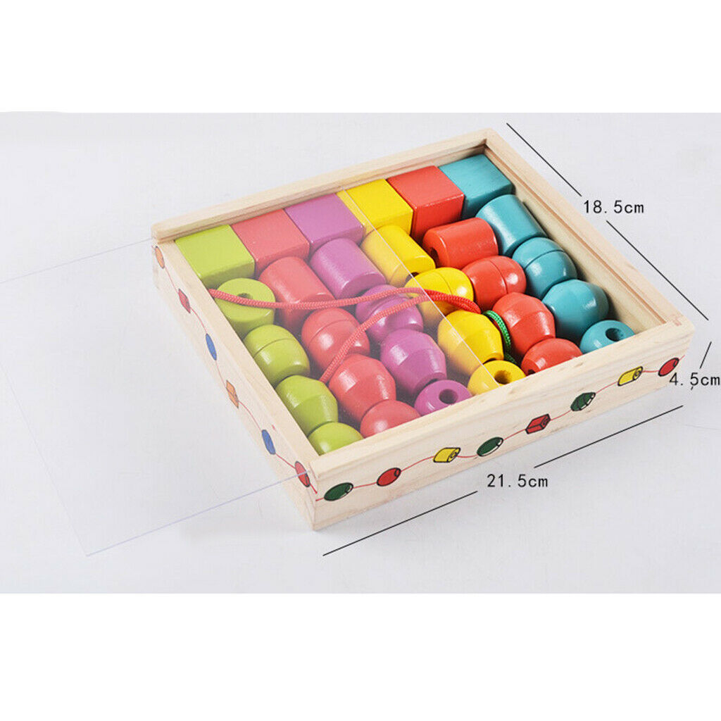 Wooden Lacing Beads Threading for Toddlers Lacing Toys Christmas Girls
