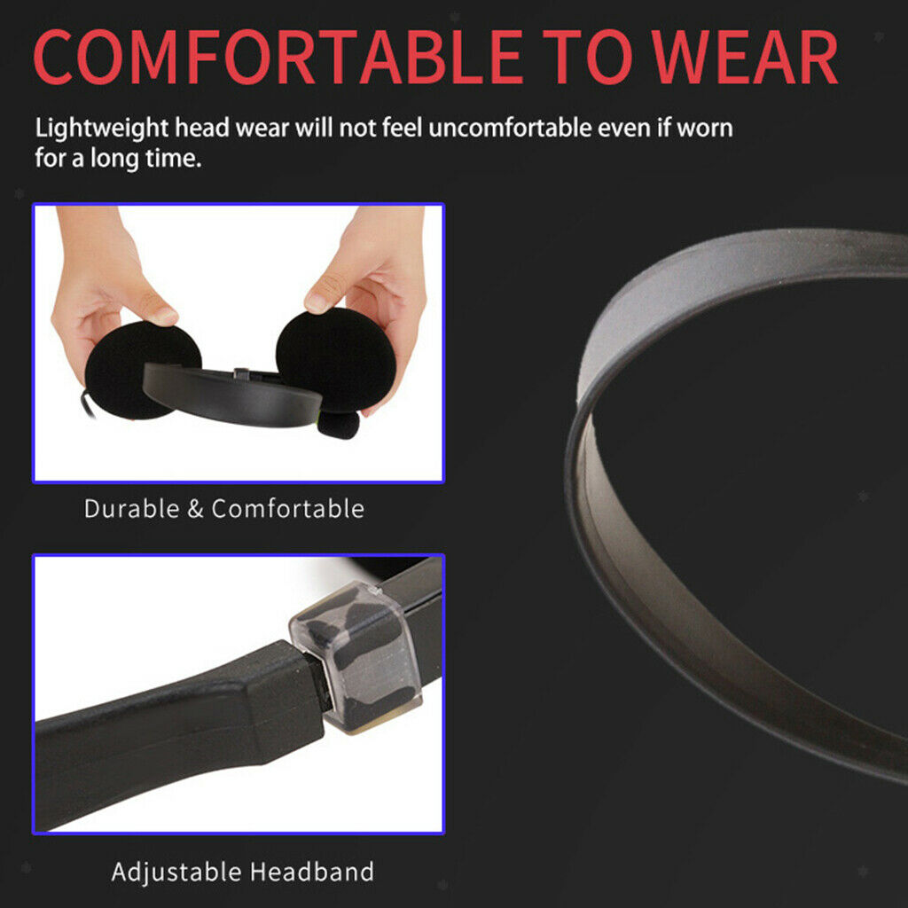 3.5mm PC Headset with Mic Noise Canceling Lightweight for Skype Call Centers