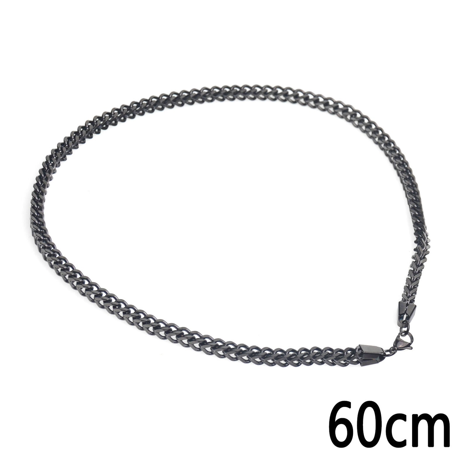Stainless Steel Necklace Square Wheat Link Mens Chain Bracelet Black 22 inch