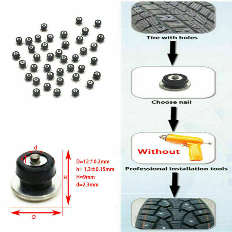 100x Tire Stud Screws Anti-Slip Wheel Spikes Winter Universal For Car Motorcycle