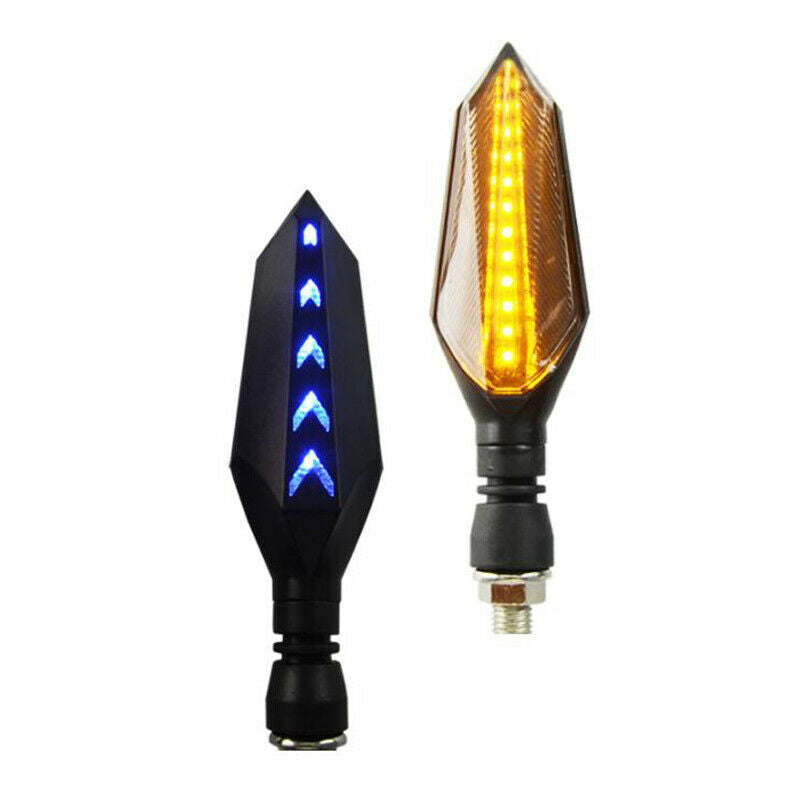 2x Motorcycle Turn Signal Flowing Water Tail Light LED Daytime lights waterproof
