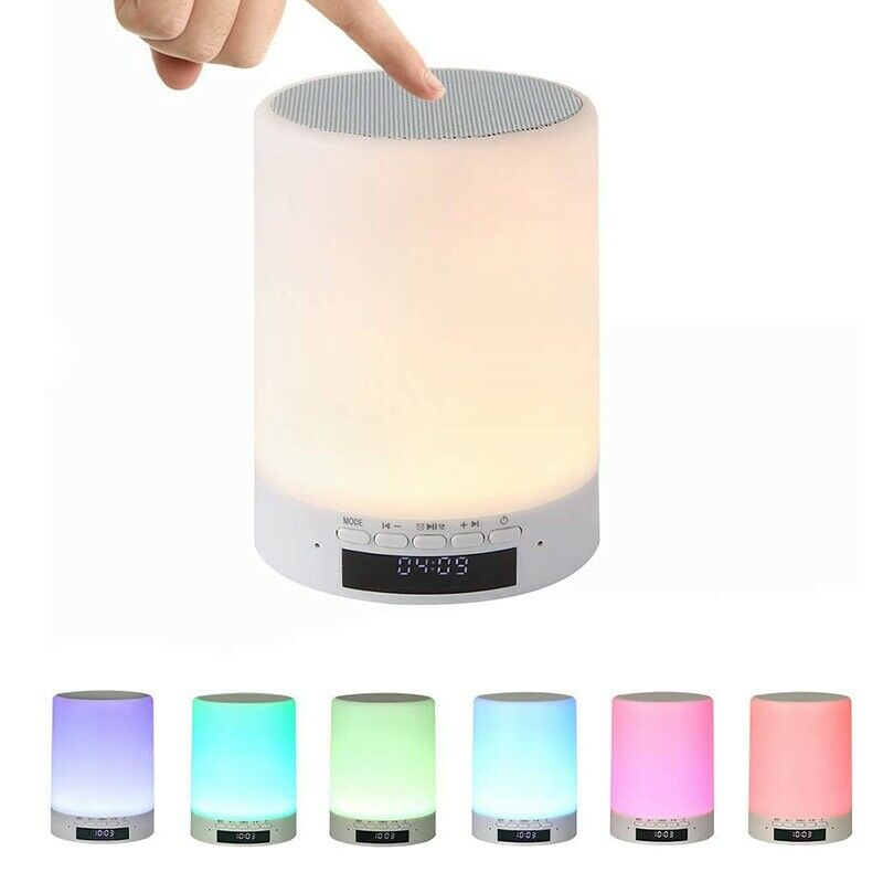 Bluetooth Speaker Night Lights,Press Discoloration LED Light,Smart Alarm ClockD9