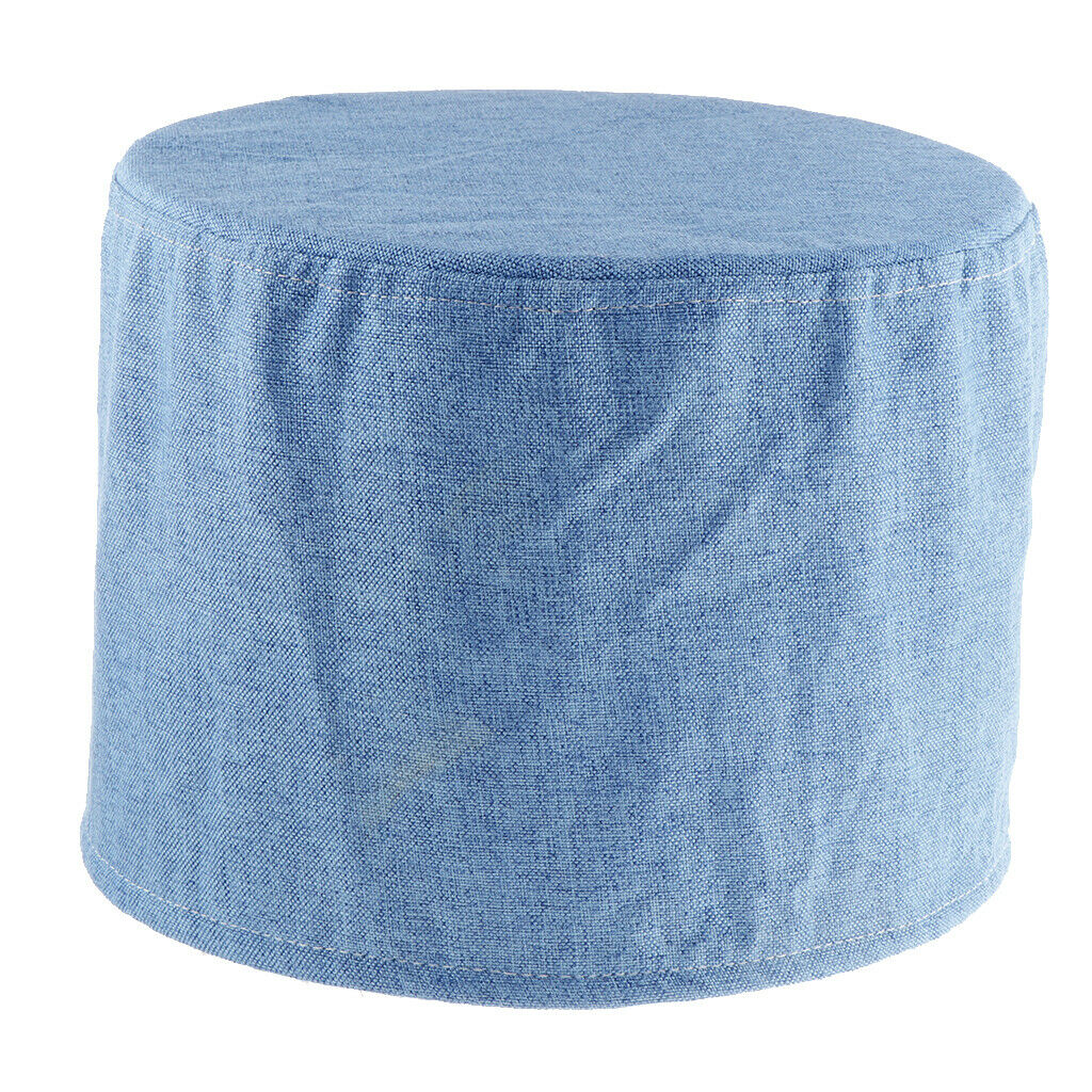 2 Pieces Cotton Fabric Round Shape Stool Cover Solid Color 28x28cm Blue,Purple