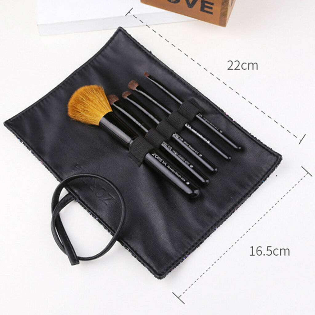 5x Makeup Brushes Face Powder Portable Wooden Handle Blender Eyebrow Brush