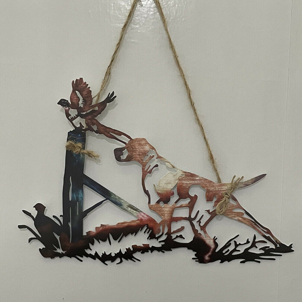 Pastoral Bird Animal Hanging Wall Art Decor Wrought Iron Metal Craft Garden Home
