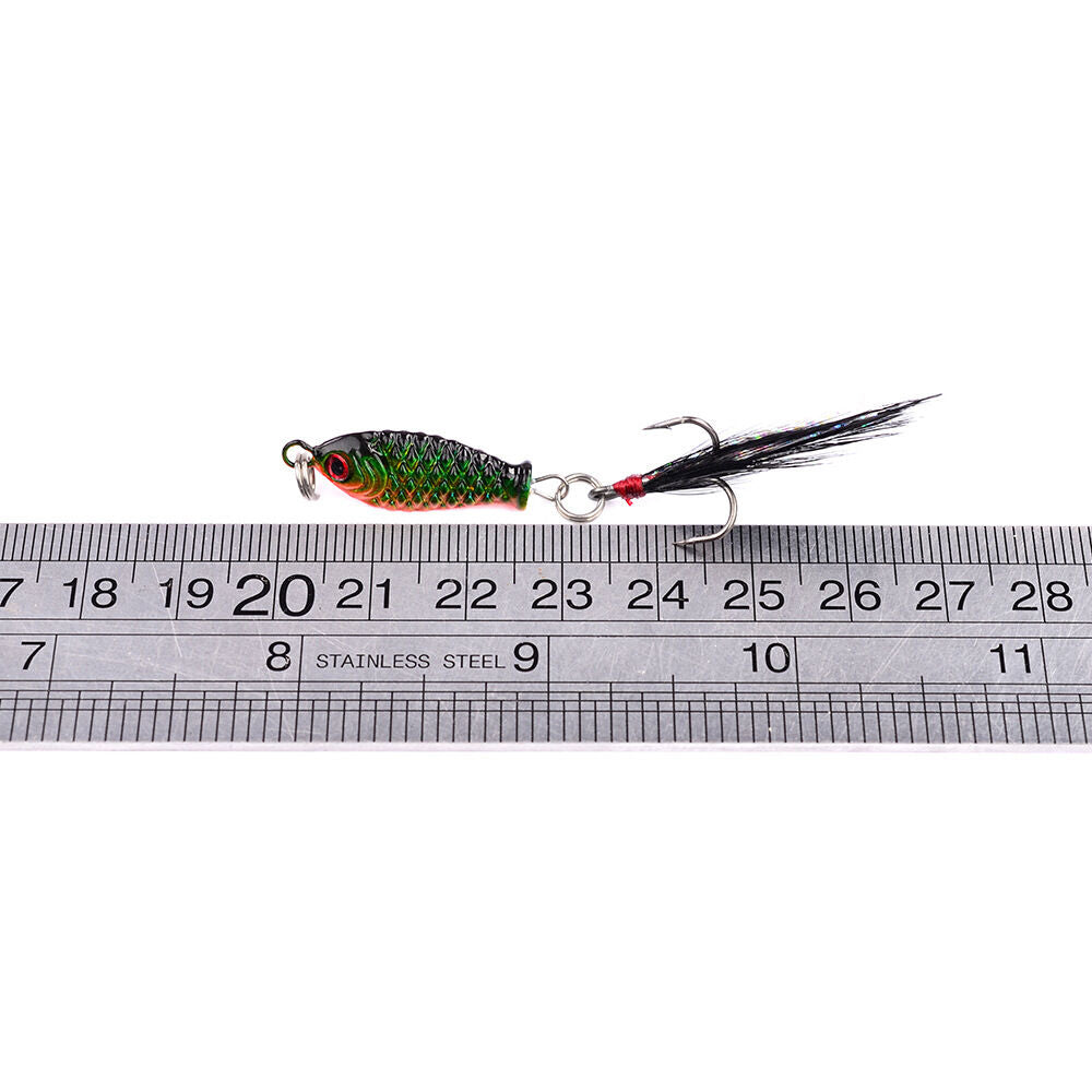 4pcs Fishing Lures Lot Hard Metal Small Minnow Lure Bass Crank Bait Hooks Tackle