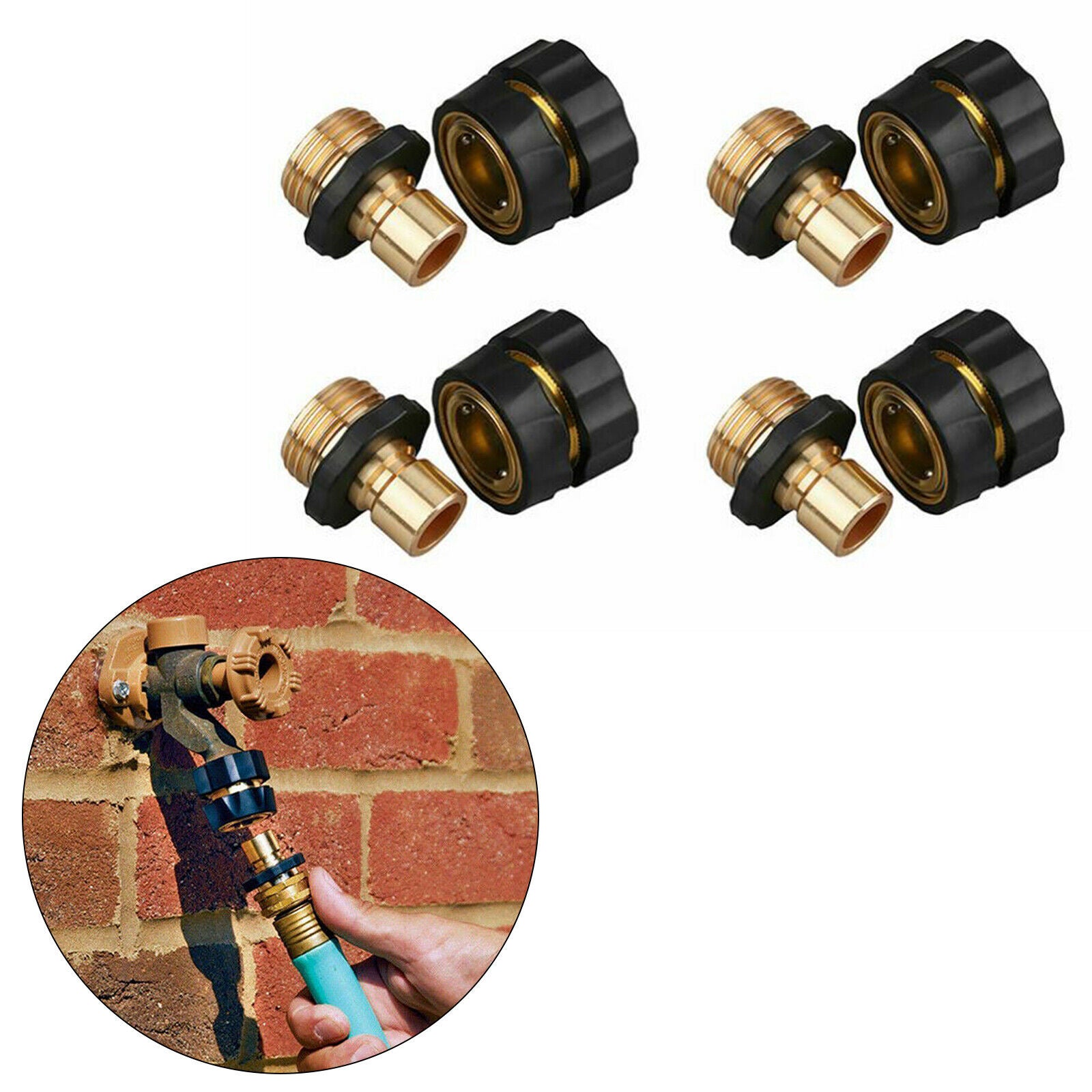 Aluminum Alloy 3/4 Inch Garden Hose Fitting Quick Connector Pipe Connector