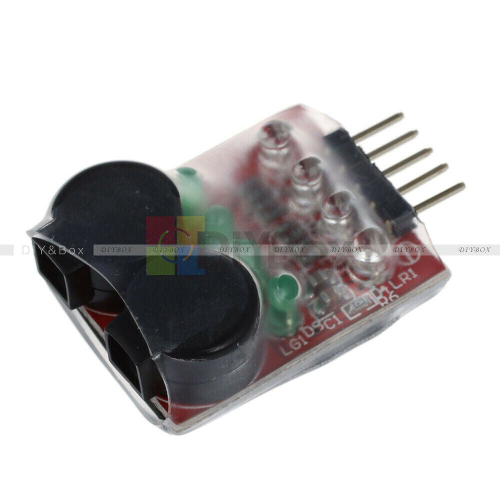 2S-4S Cell Lipo Battery Dual Speaker Low Voltage Alarm Buzzer w/ LED 7.4V-14.8V