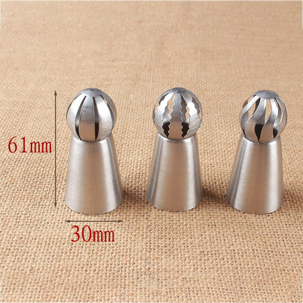 3pcs russian flower icing piping nozzles tips pastry cake diy baking too.l8