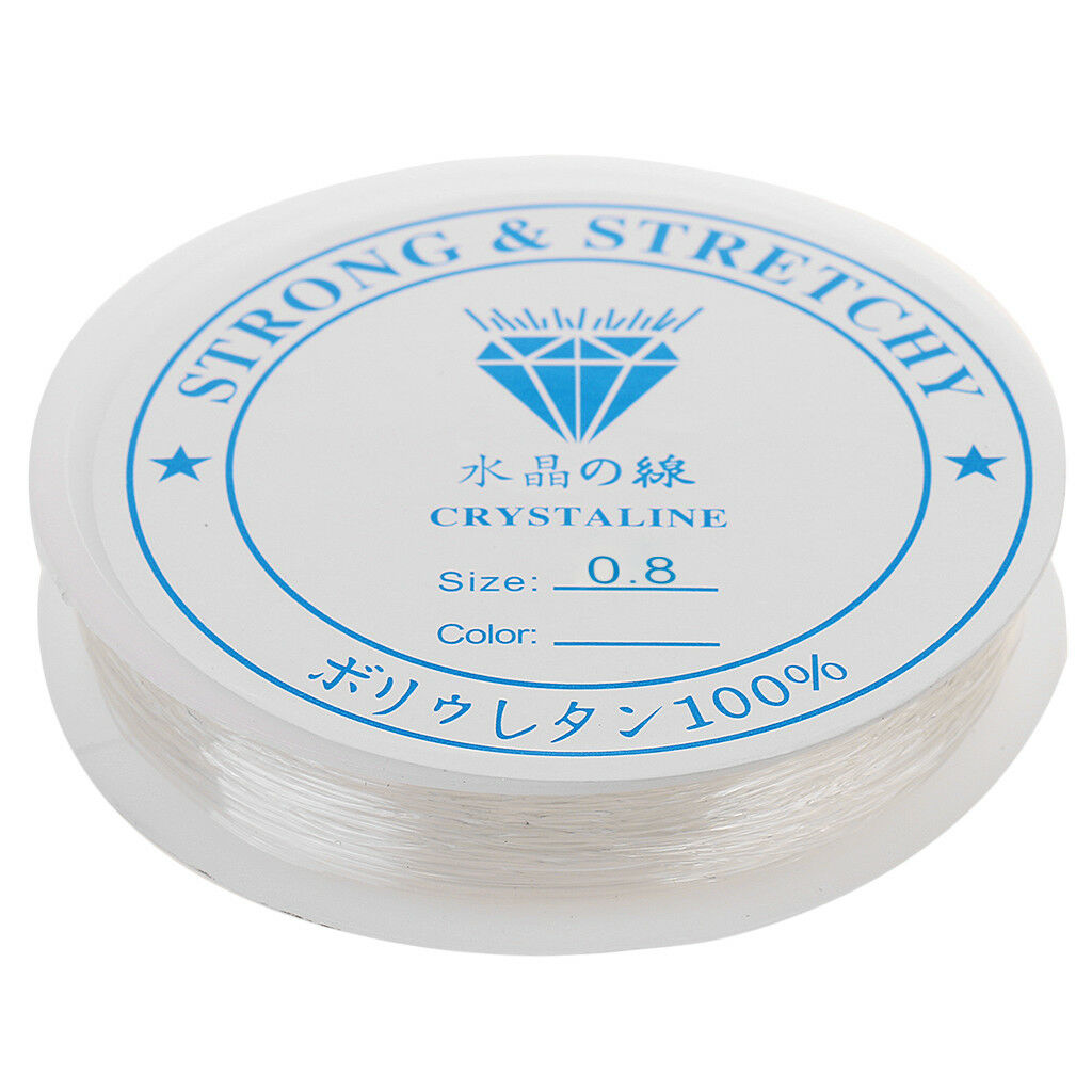 2 Rolls 10m Clear Elastic Stretch Thread Cord For Jewelry Making 0.7mm 0.8mm