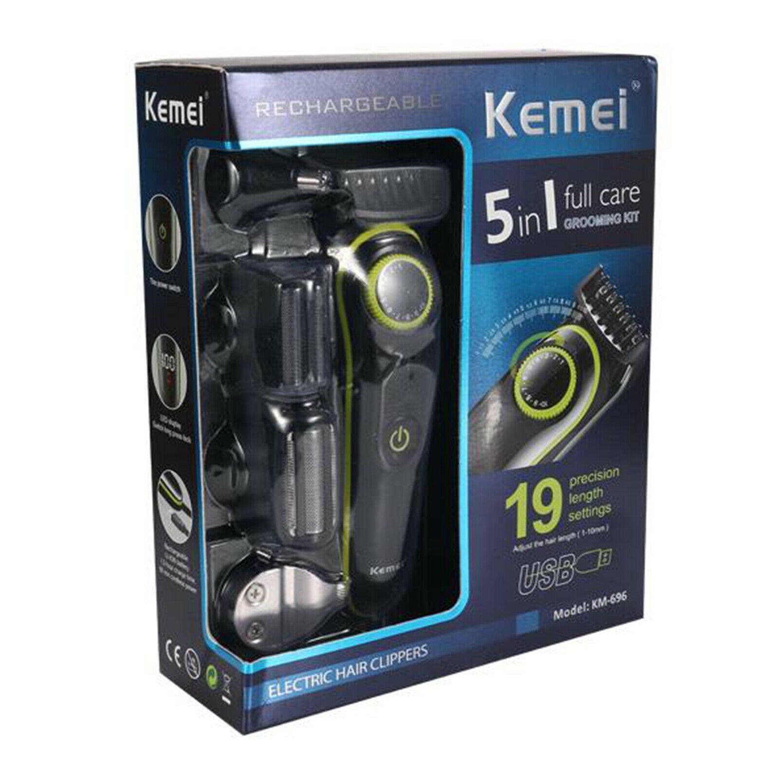 Electric Hair Clippers Cordless Handy Shaver Razor Set for Men Kids Barber