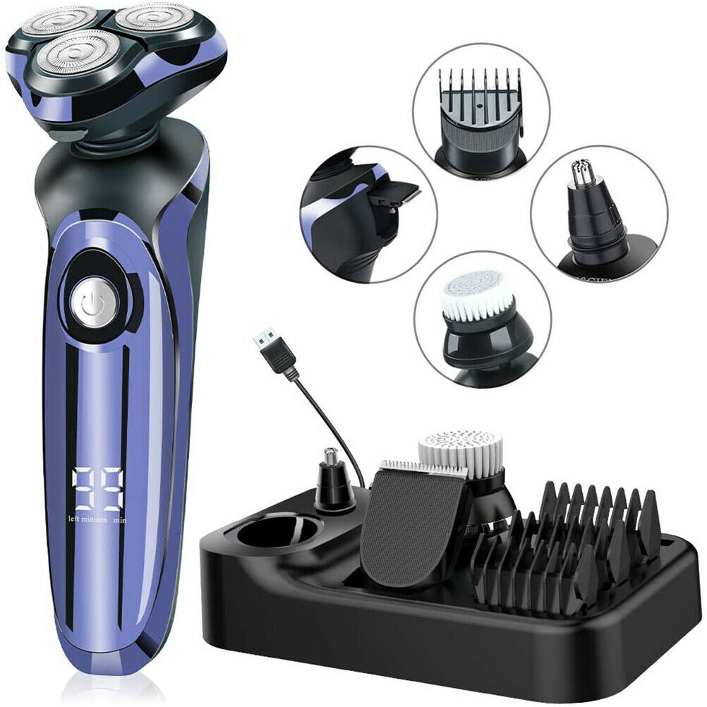 Men's 4D Electric Shaver Cordless Hair Trimmer Rotary Head Shavers Beard Trimmer