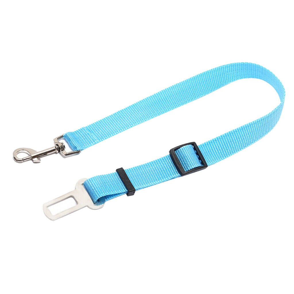 Adjustable Pet Cat Dog Car Seat Belt Nylon Leash For Pet Dog Cat Sky Blue