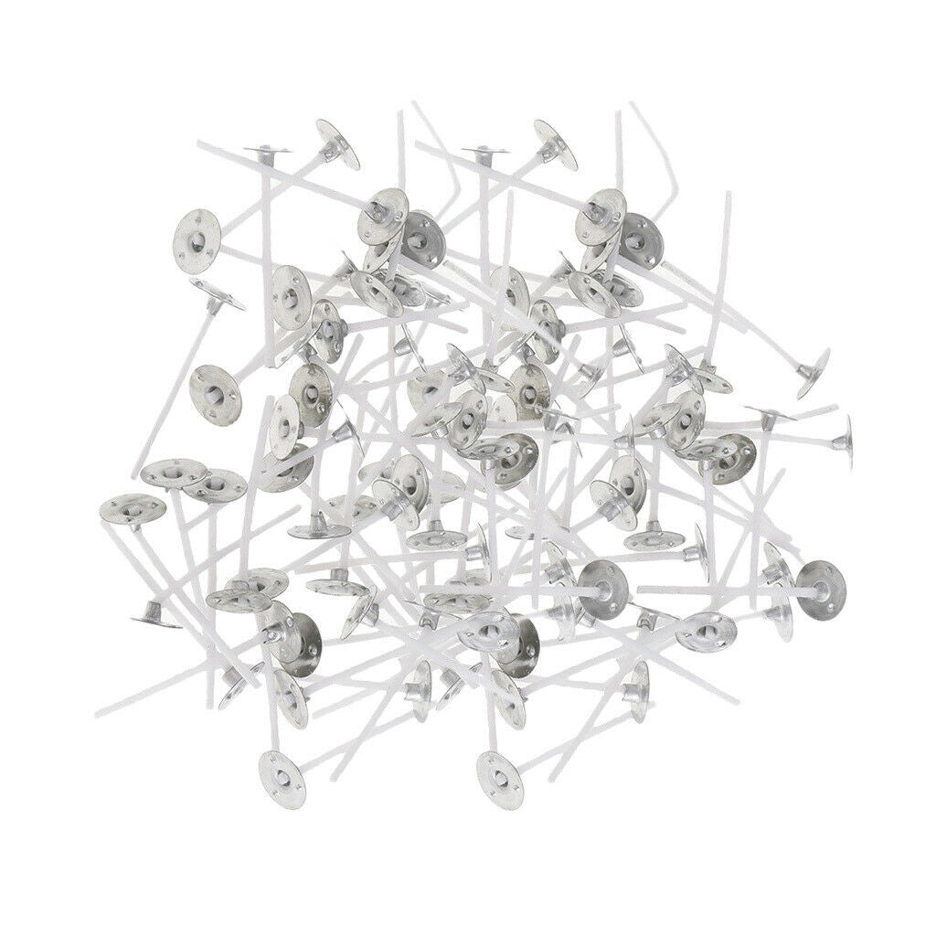 200 Pieces Candle Wicks with Sustainers Tealight Wick Crafts Supplies 35mm