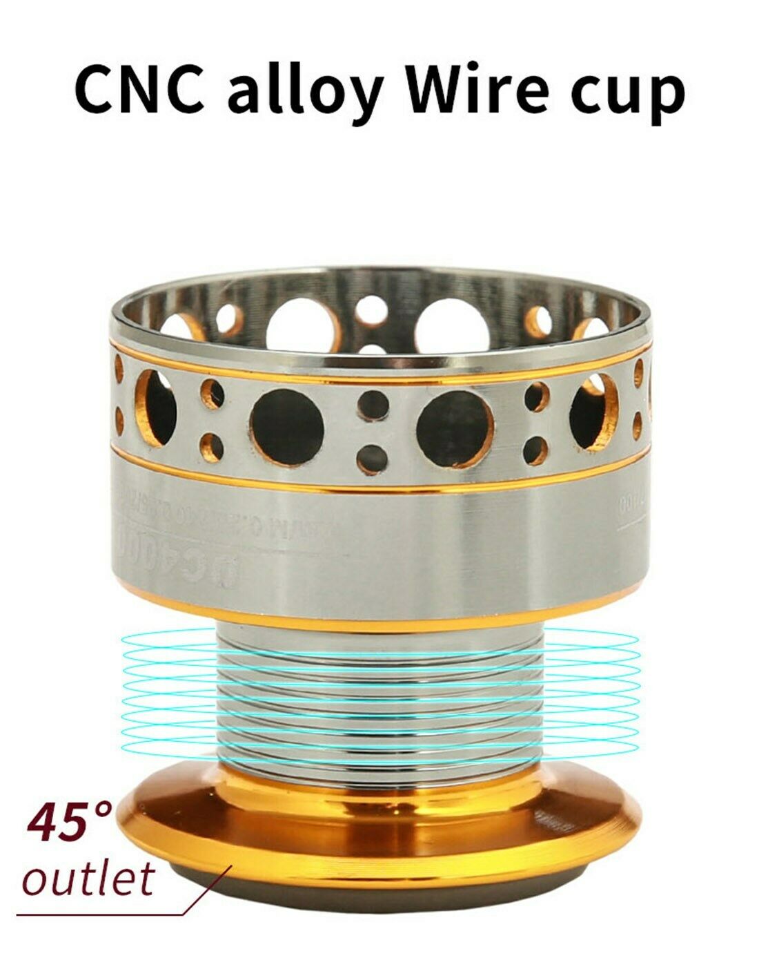 Gray Full Metal Wire Cup Fishing Reel Spinning Wheel Fishing Gear DC7000