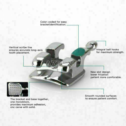 10Packs Orthodontic Bracket MIM Mini Roth 018 345 WITH Hooks Dental 2G AZDENT