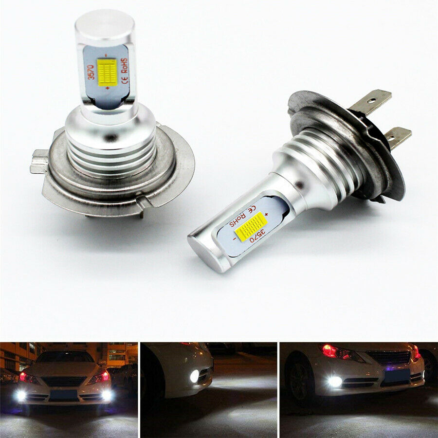 2x 35W H7 LED Headlights Bulbs Kit High/Low Beam 4000LM Super Bright 6000K White