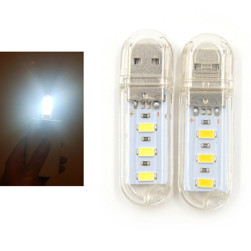 2pcs Mini USB LED Night light Camping lamp For Reading Bulb Laptops Computer DD