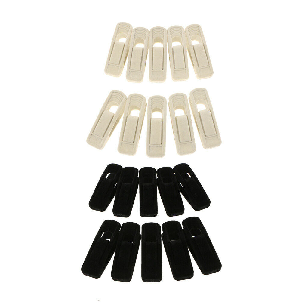 Black &Beige 20Pieces Velvet Surface Clothes Clips/Clothespins/Clothing Clamps