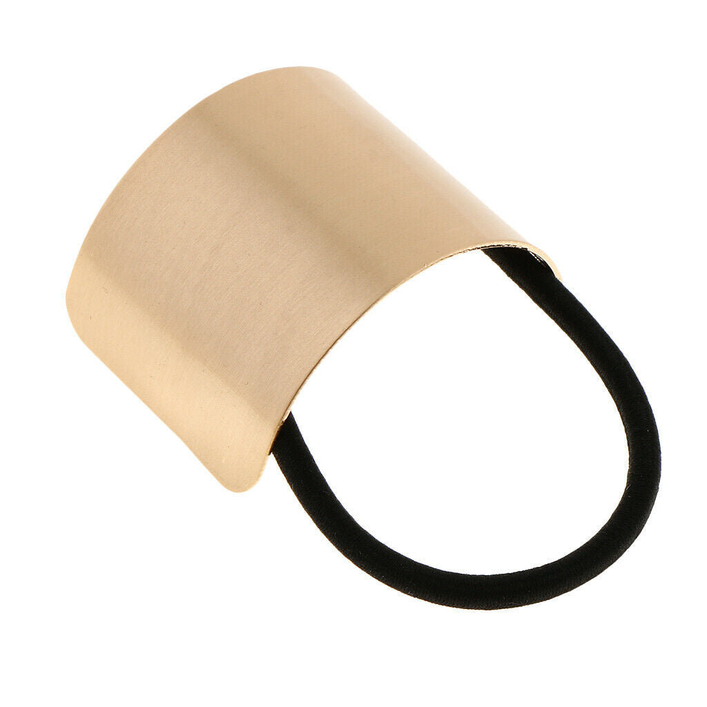 2Pack Metal Cuff Hair Rope Girls Hair Tie Ponytail Holder Headwear Bun Maker
