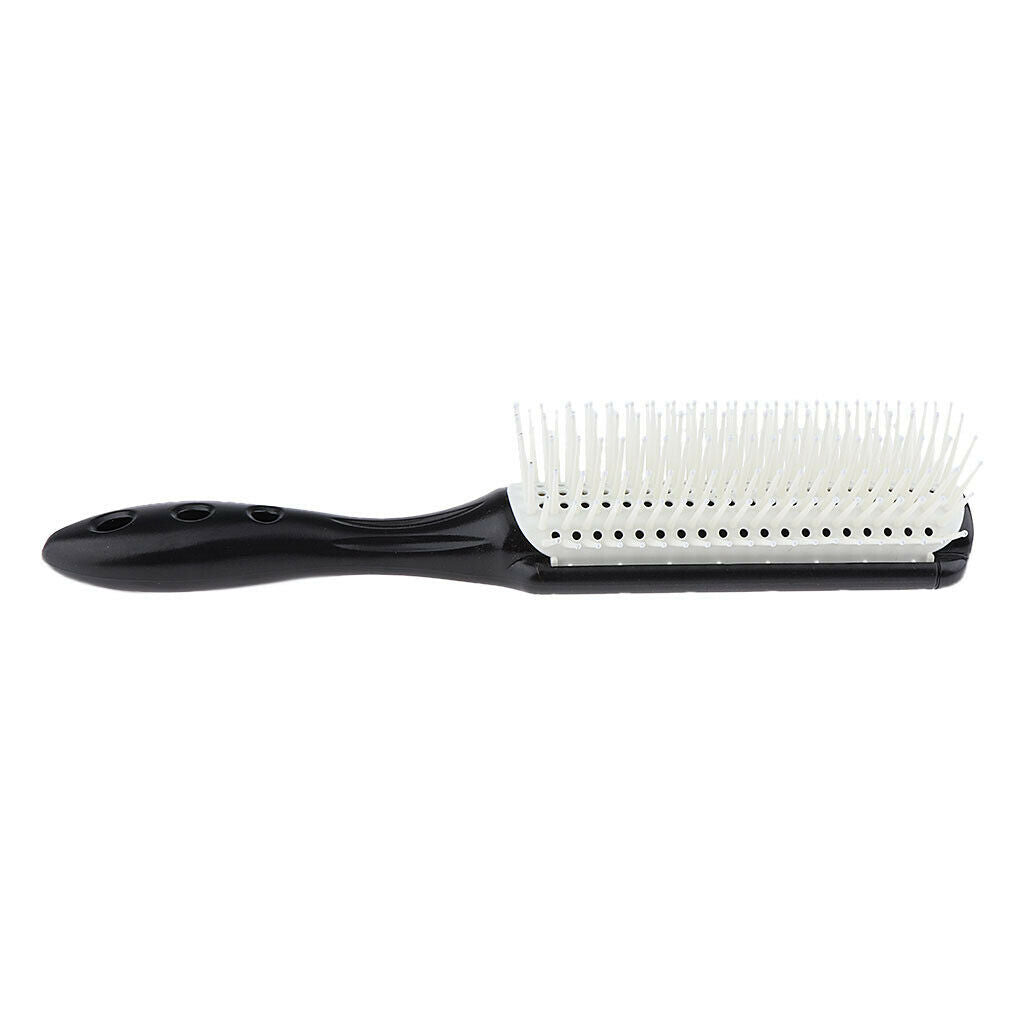 9 Row Vented Hairbrush Detangling Hair Styling Brush for Wet Dry Long Hair Black