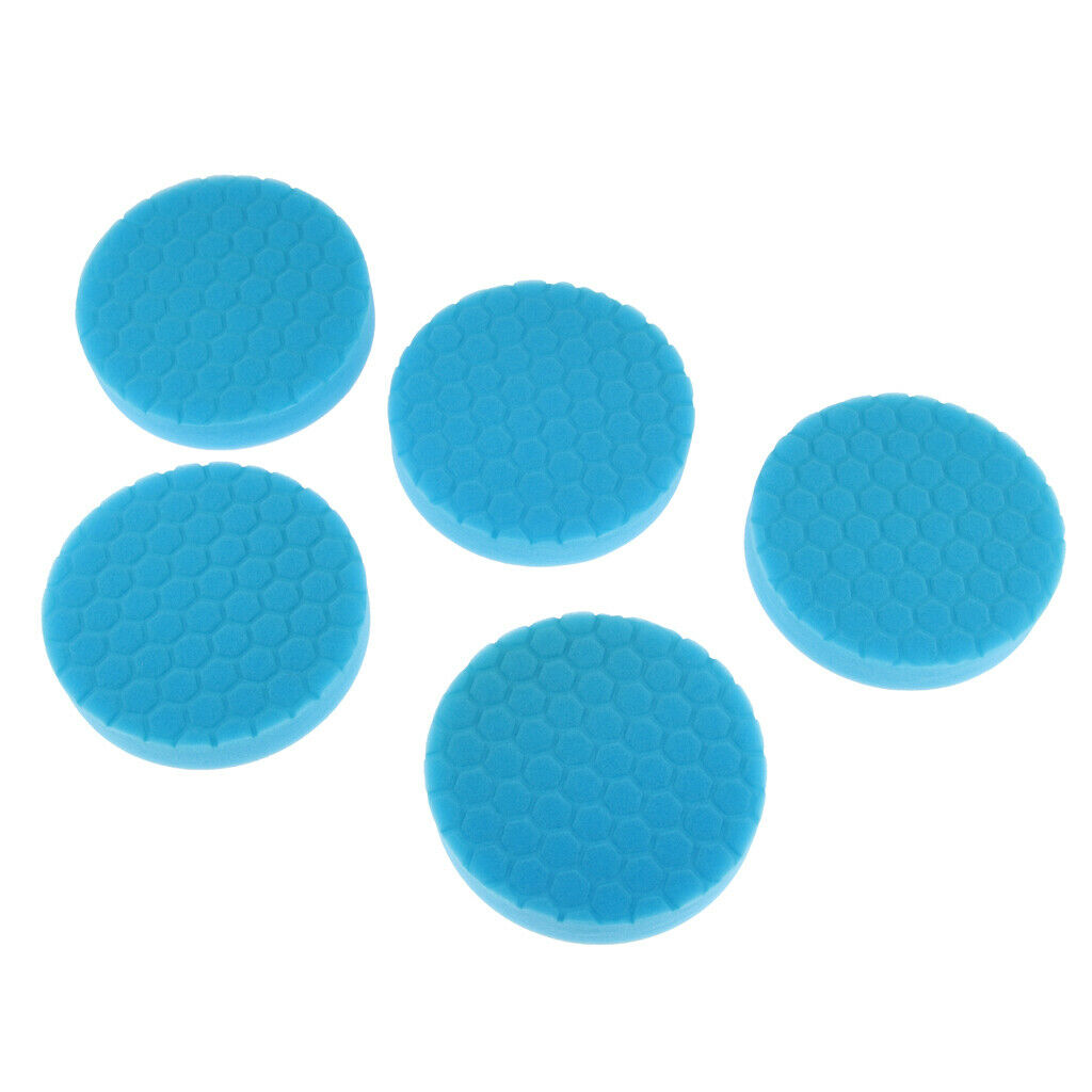 5pcs 3in Car Polishing Pads Buffing Sponge Pads Durable Cleaning Tool Blue