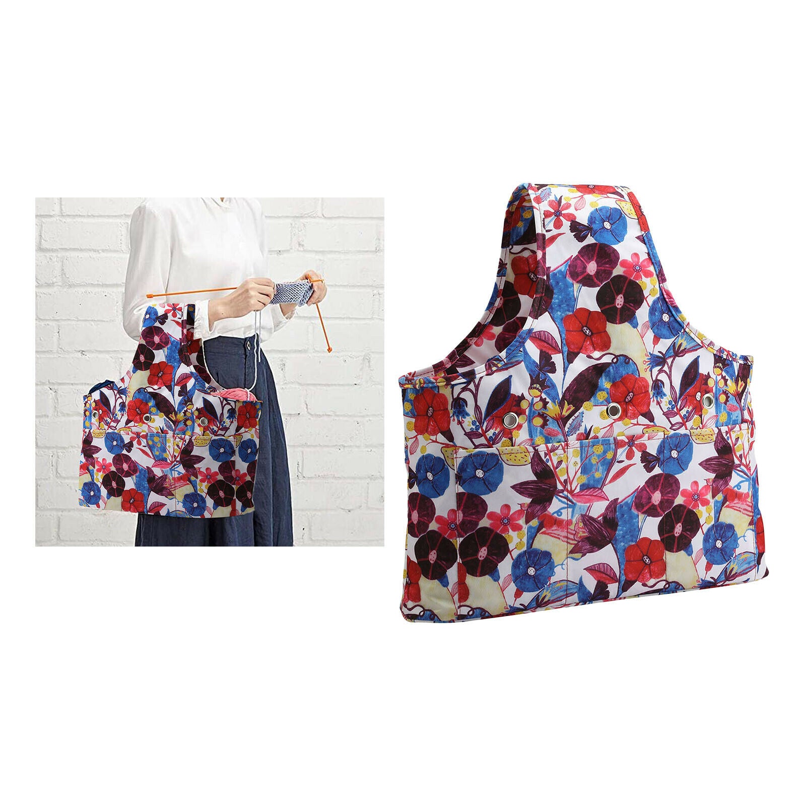 Travel Wrist Bag Knitting Tote Bag Yarn Crochet Hooks Knitting Needles