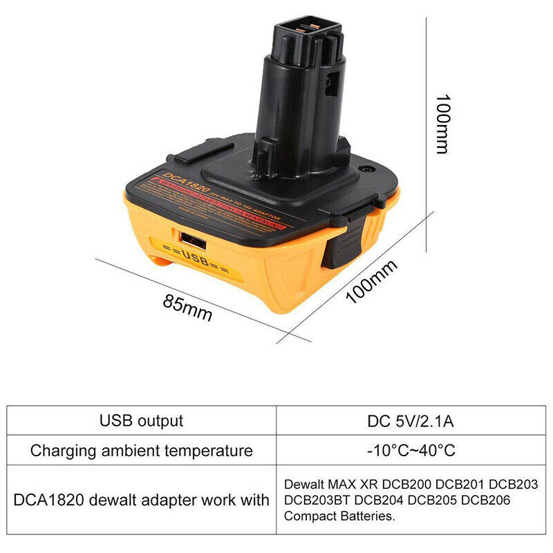 4X(for Dca1820 18V USB Adapter Work with Dewalt Max Xr Dcb200 Dcb201 Dcb203Y4O3)