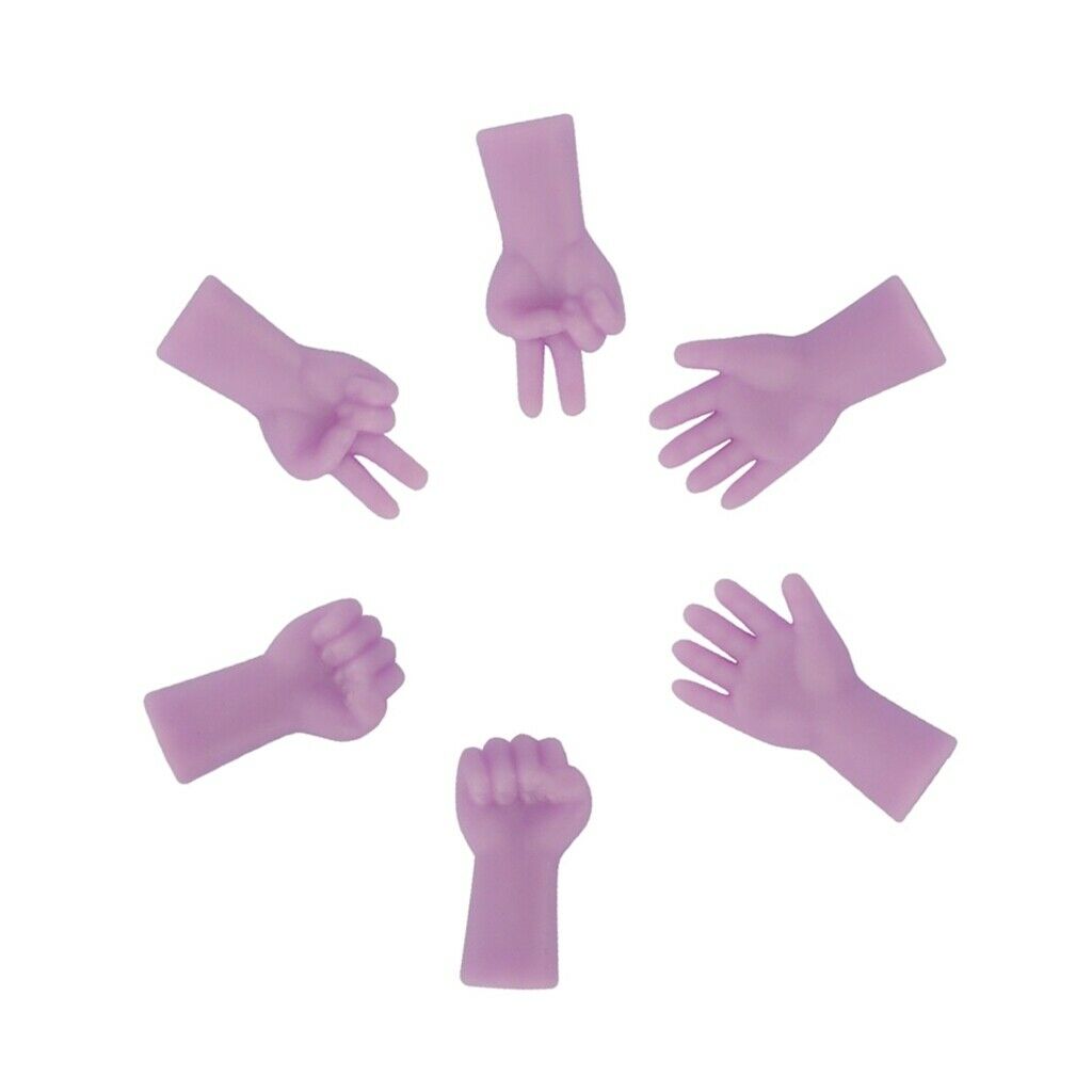 6pcs Rock-Scissor-Paper Modelling Knitting Needles Point Protectors Purple