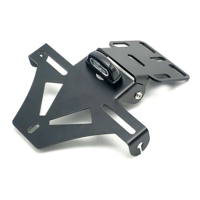 Motorcycle Bikes Red Reflective Stop Light Bracket w/ License Plate Lamp Holder