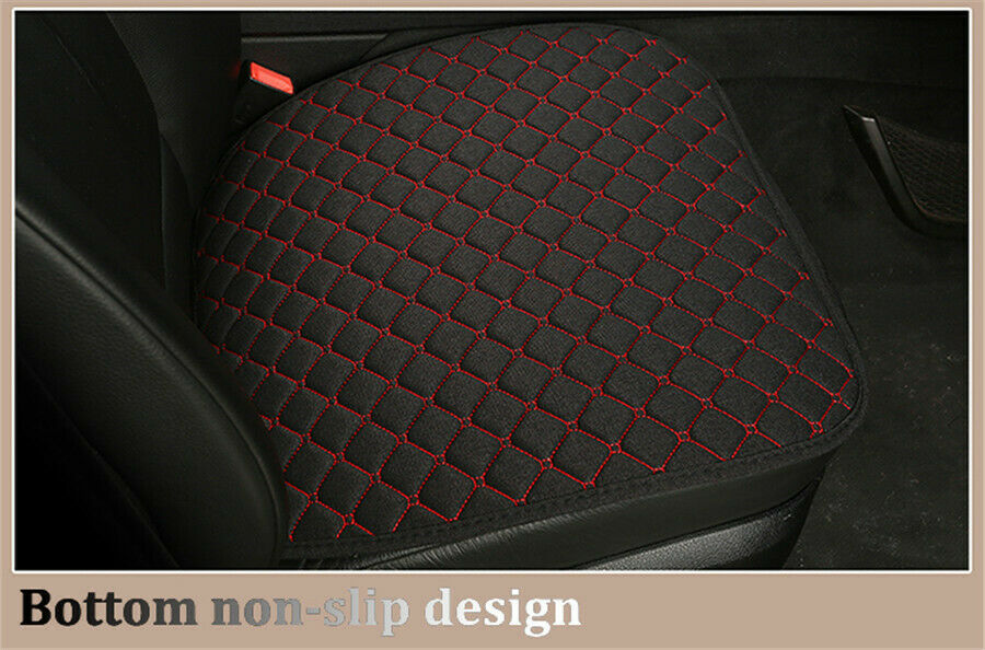 1 Pc Vehicle Front Seat Cover Black and red Breathable Fine Linen Four Seasons