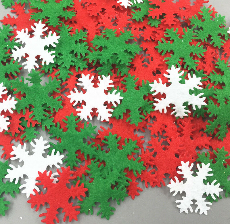 300pcs Mixed color Felt Snowflake shape Kid's Appliques Craft Decorative 30mm