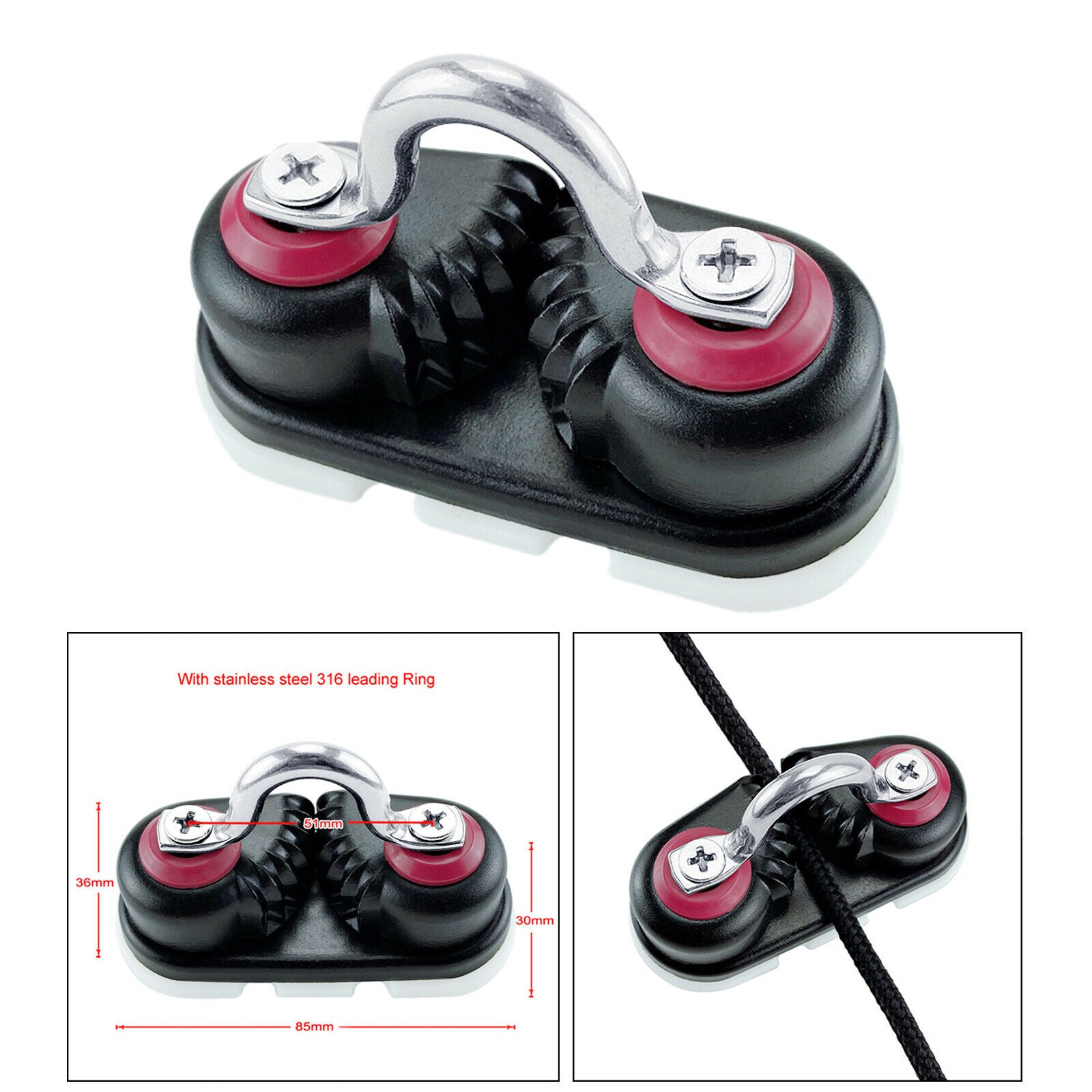 Kayak Cam Cleat Boat Fairlead Sailing Kayak Canoe Dinghy Cleats Accessories