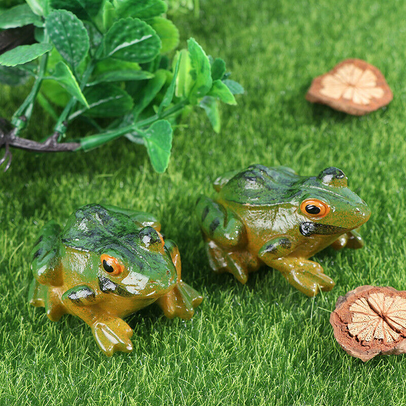 2pcs Frogs Garden Statues Frogs Sculptures Garden Yard Frogs Ornaments De.l8