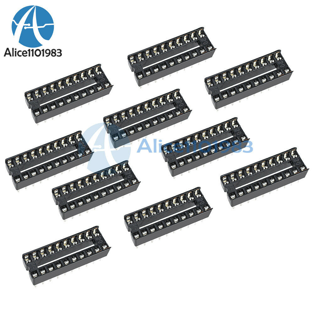 20PCS 20pin DIP IC Socket Adaptor Solder Type Socket Pitch Dual Wipe Contact