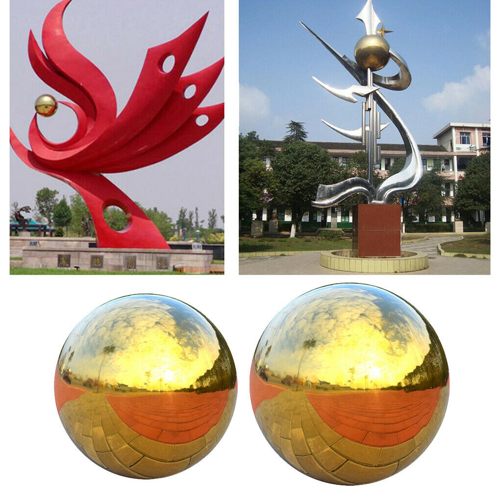 2Pcs - 304 Stainless Steel Gazing Ball Seamless Mirror Balls Sphere Hollow Ball