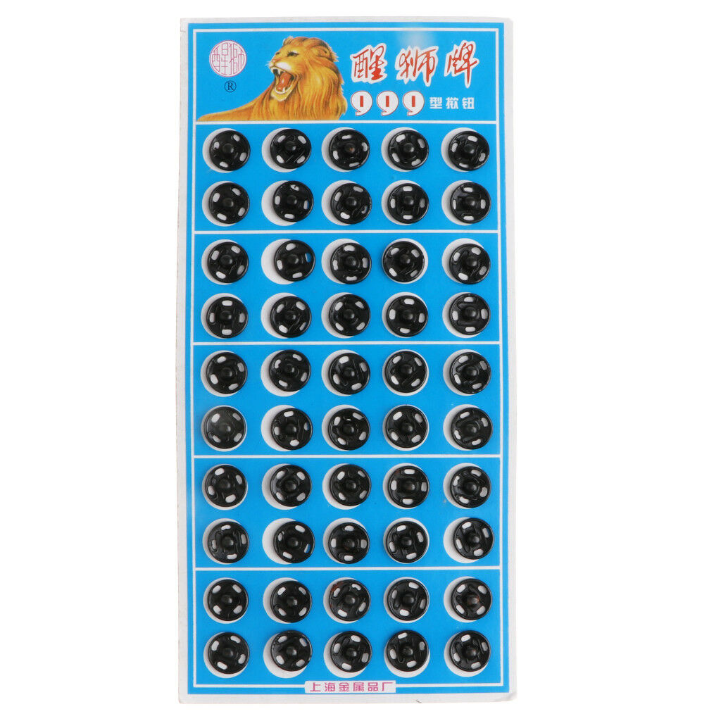 100Sets Meatl Sew On Snap Fasteners Poppers Press Studs Buttons Sewing Craft