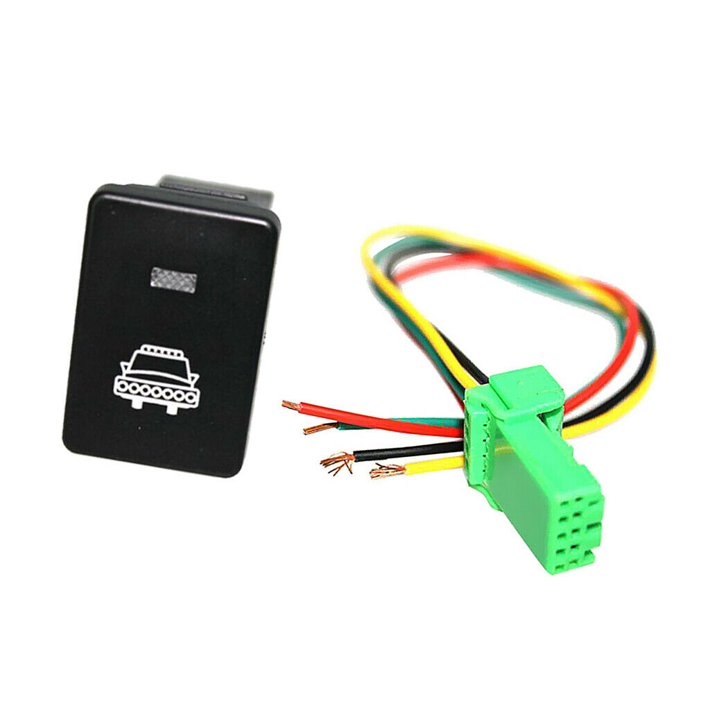2x Car White LED Push Button Switches, Fog Lights & Headlight Toggle Rocker