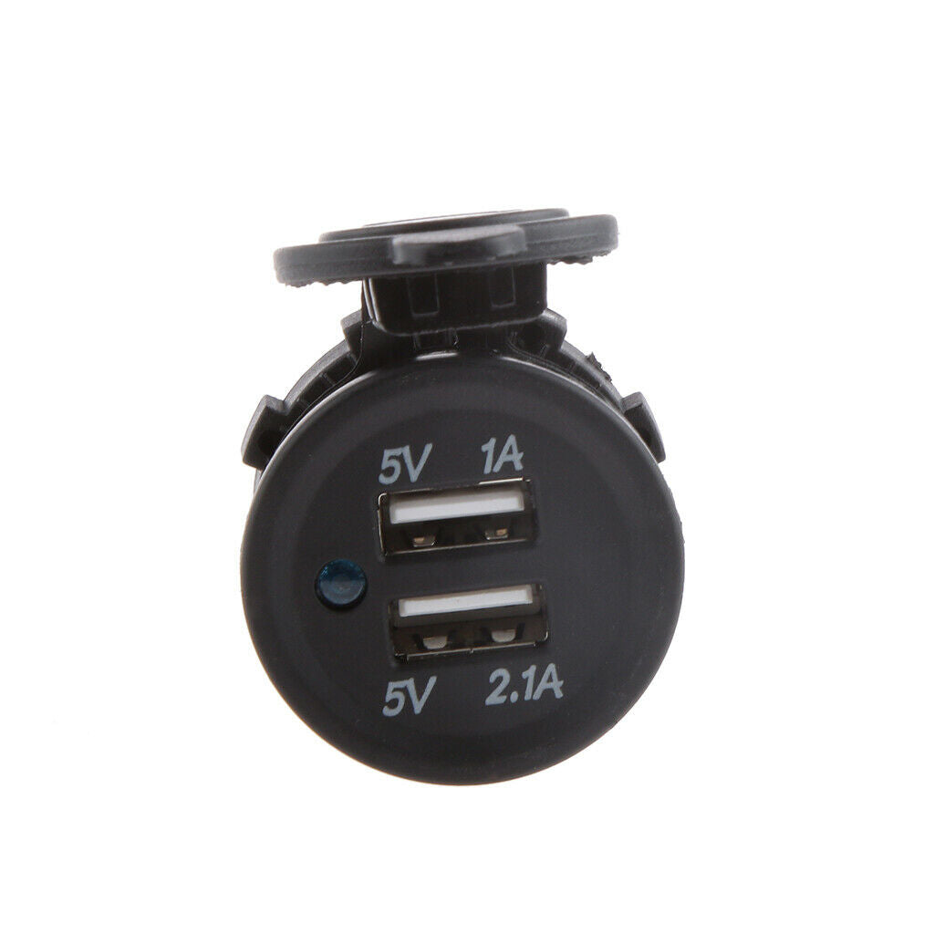 Waterproof 12V-24V 3.1A Motorcycle Car Boat Dual USB Power Charger Splitter