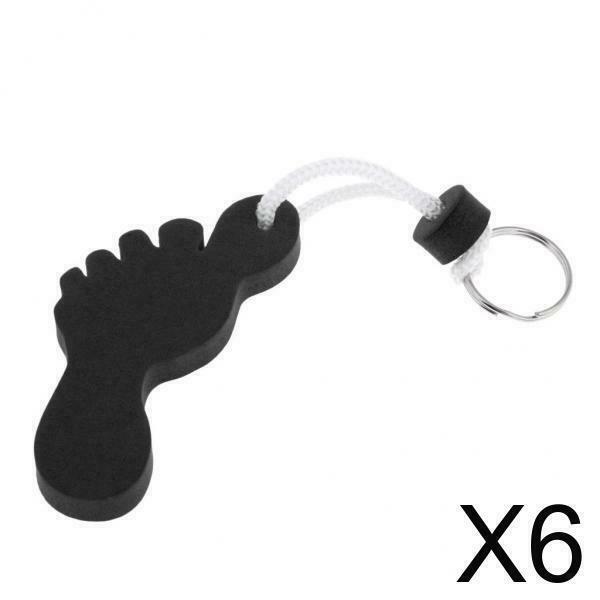 6X Foot Shaped Foam Safety Floating Keyring for Boating Yachting Sailing Black