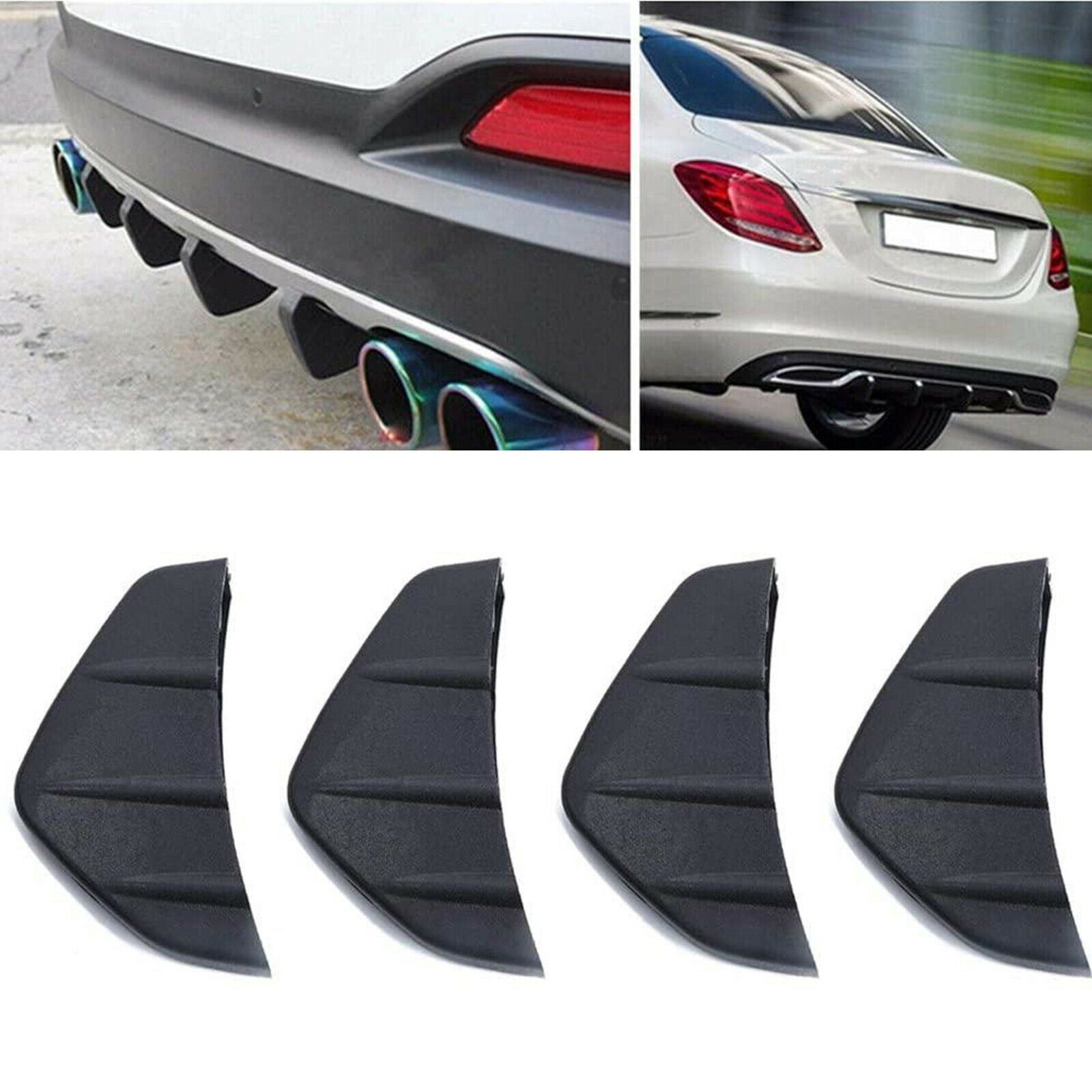 4Pieces Rear Bumper Diffuser SUV Auto Car Fender Skirt Lip Splitter Sturdy