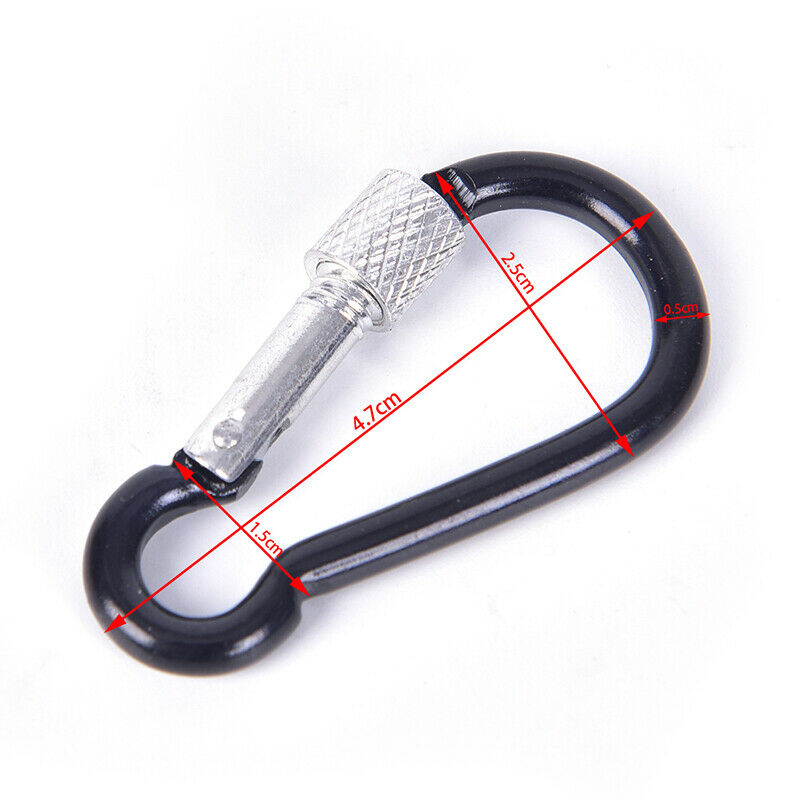 5Pcs/set Spring Lock Carabiner Snap Hook Hanger Locking Clip Keychain Cam.l8