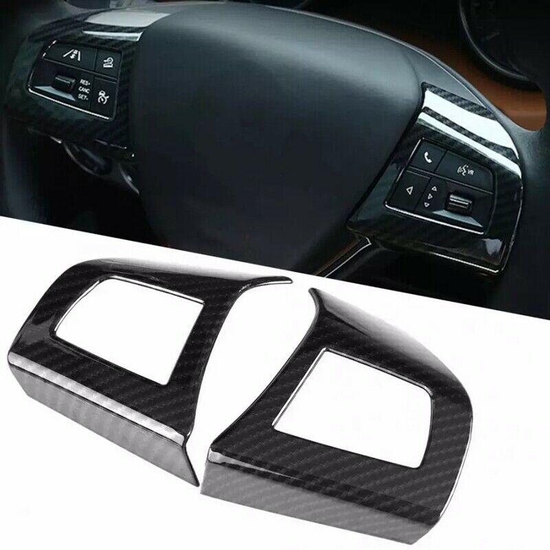 2Pcs Carbon Fiber Style Inner Stee Wheel Cover Trim Stickers for maserati LevaE5