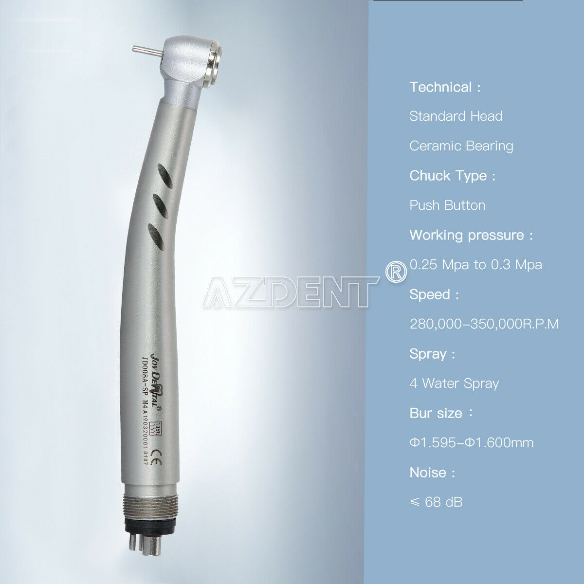 5X Dental E-generator LED High Speed ceramic Push Button 4 Spray  Handpiece