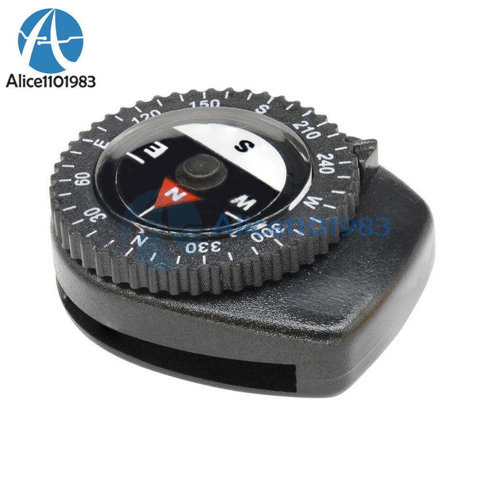 2PCS Mini Clear Liquid-filled Compass w/ Clip Outdoor Molle Backpack Pouches AL