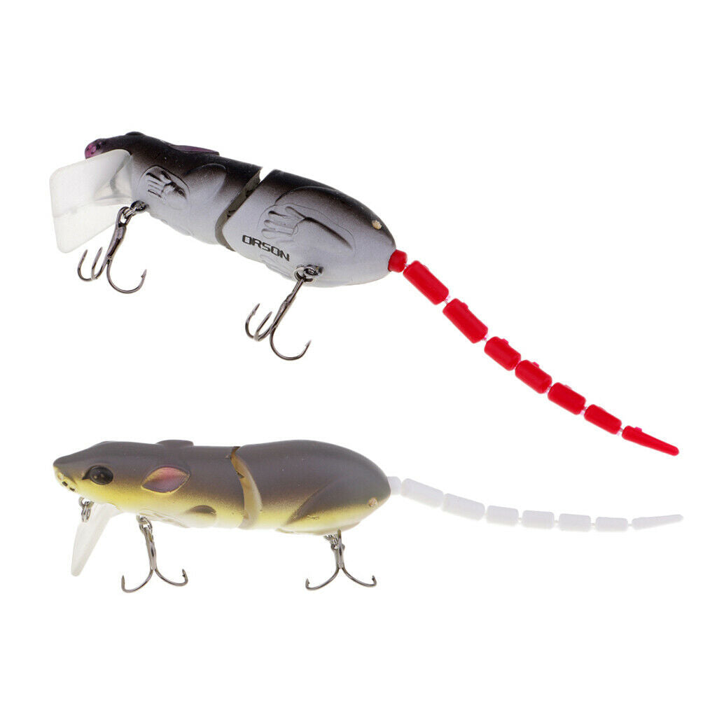 2pcs Vivid  Mice Rat Lures Topwater Fishing Lures Artificial Baits